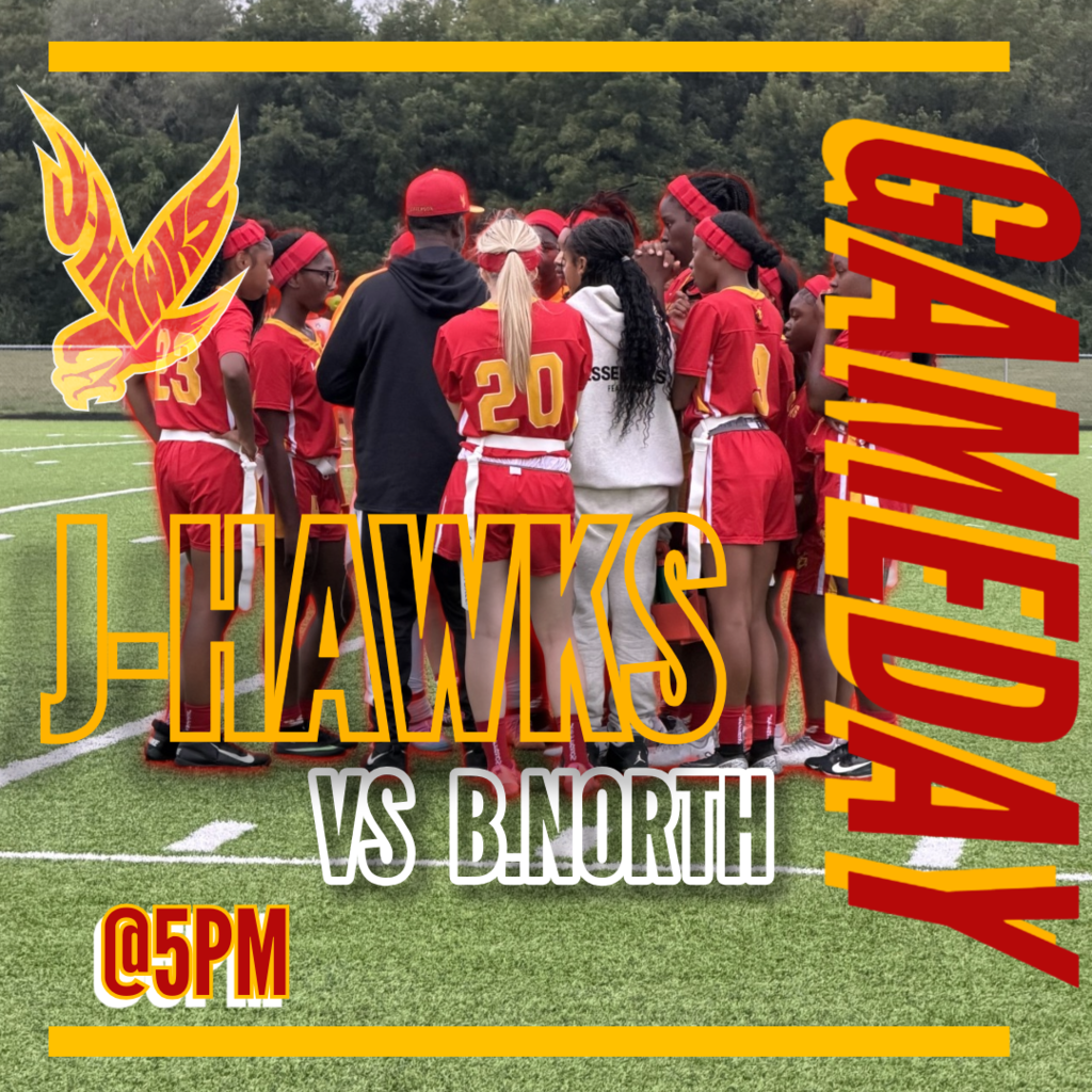 🟥 🟨 🏈 GAME DAY! J-Hawks Flag Football vs Belvidere North! 🏈 🟨 🟥 Our J-Hawks hit the road to take on Belvidere North! 📅 Game Time: 5:00 PM kickoff 📍 AWAY GAME @ Belvidere North Let's travel and support our team! Wear your red and yellow and bring the energy. Show B-North what J-Hawks pride is all about! #FlyWithUs #VuelaConNosotros #FN5GL #ENTRY@TMOBILE 🦅🏈