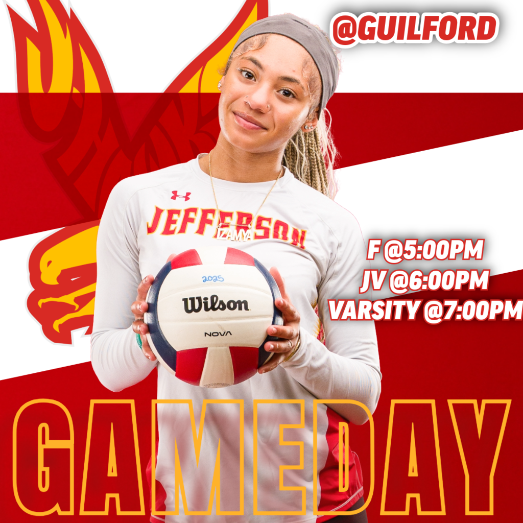 🟥 🟨 🏐 GAME DAY! J-Hawks Volleyball at Guilford! 🏐 🟨 🟥 Our Lady J-Hawks hit the road to take on Guilford! 📅 Match Schedule: Freshman serves up at 5:00 PM JV takes the court at 6:00 PM Varsity battles at 7:00 PM 📍 AWAY GAME @ Guilford Let's travel and support our J-Hawks! Wear your red and yellow and bring the noise. Show Guilford what J-Hawks pride looks like on the road! #FlyWithUs #VuelaConNosotros #FN5GL #ENTRY@TMOBILE 🦅🏐