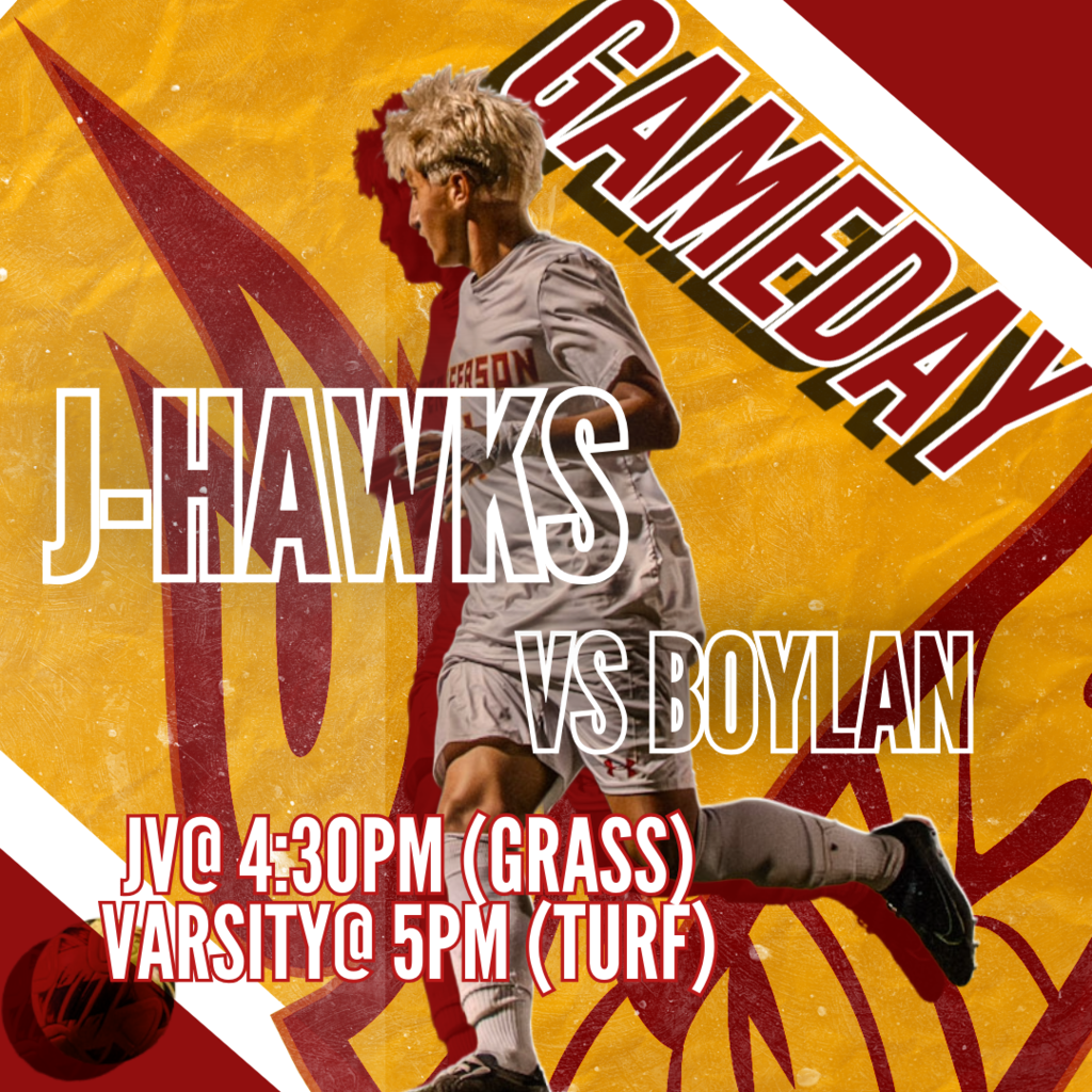 🟥 🟨 ⚽ GAME DAY! J-Hawks Soccer vs Boylan! ⚽ 🟨 🟥 Come out and support our J-Hawks as they take on Boylan! 📅 Match Schedule: JV kicks off at 4:30 PM (Grass Field) Varsity takes the field at 5:00 PM (Turf Field) 🏠 HOME GAME Let's pack the sidelines and show our J-Hawks pride! Wear your red and yellow and cheer loud as our boys battle on the pitch. Don't miss the action! 📸 Shout out to @ncsflickss for capturing the shot! #FlyWithUs #VuelaConNosotros #FN5GL #ENTRY @TMOBILE ⚽