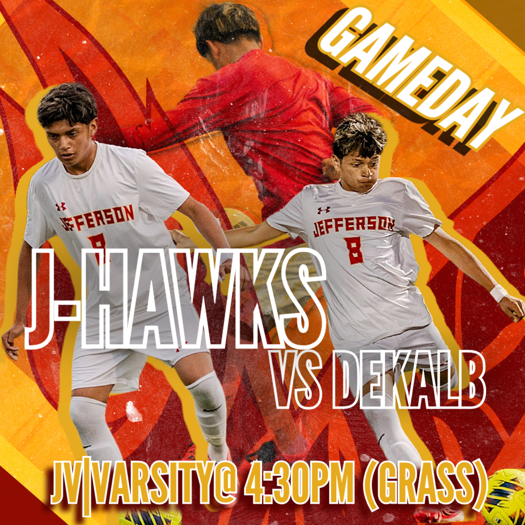 🟥 🟨 ⚽ GAME DAY! J-Hawks Soccer vs DeKalb Barbs! ⚽ 🟨 🟥 After an intense battle vs Guilford and winning 1-0, our soccer boys are back in action! 📅 Tuesday, October 8th Match Schedule: JV/Varsity kick off at 4:30 PM on the Grass Fields 🏠 HOME GAME (Non-Conference) Let's show support by cheering them to the top of the conference. Building on the hype!!! Come out and support our J-Hawks! Wear your red and yellow and cheer loud as our boys keep the momentum going! #FlyWithUs #VuelaConNosotros #FN5GL #ENTRY @TMOBILE 🦅⚽