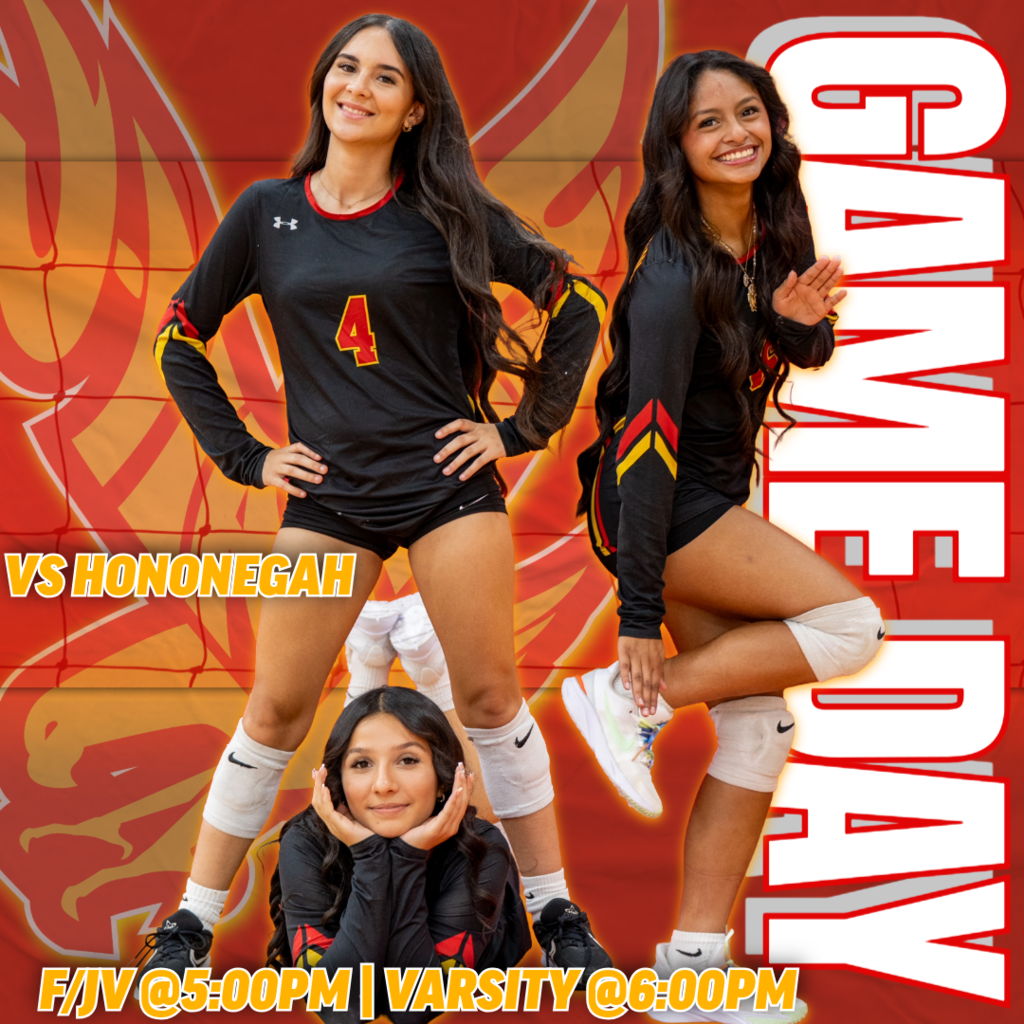 🟥 🟨 **🏐 GAME DAY! J-Hawks Volleyball vs Hononegah! 🏐** 🟨 🟥  Come out and support our Lady J-Hawks!  **Match Schedule:**  - **Freshman/JV:** 5:00 PM  - **Varsity:** 6:00 PM  🏠 **HOME GAME**  Wear your red and yellow, pack the stands, and bring the energy!  **#FlyWithUs #VuelaConNosotros** 🦅🏐