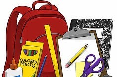 Picture of various school supples.