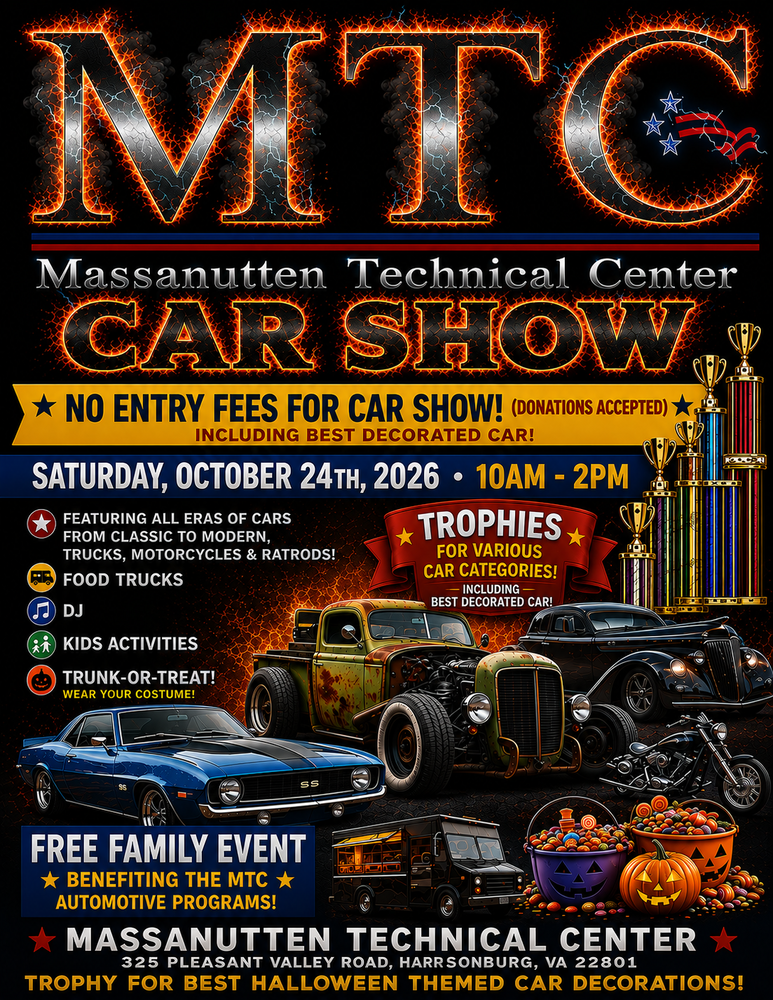 The Annual MTC Automotive Technology Program car show is scheduled for Saturday, April 25th, 2026, from 10am - 2pm! 