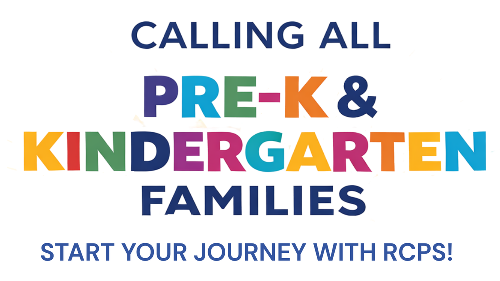 Colorful text "Calling all Pre-K & Kindergarten Families