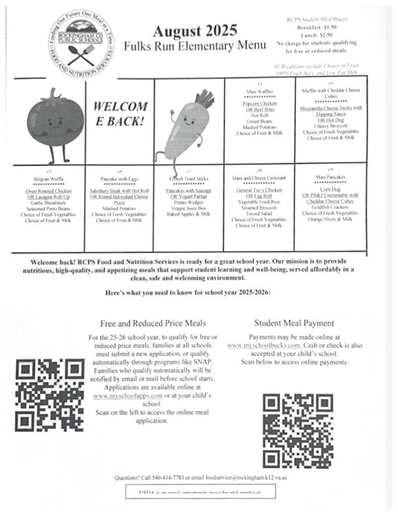 Picture of August Menu