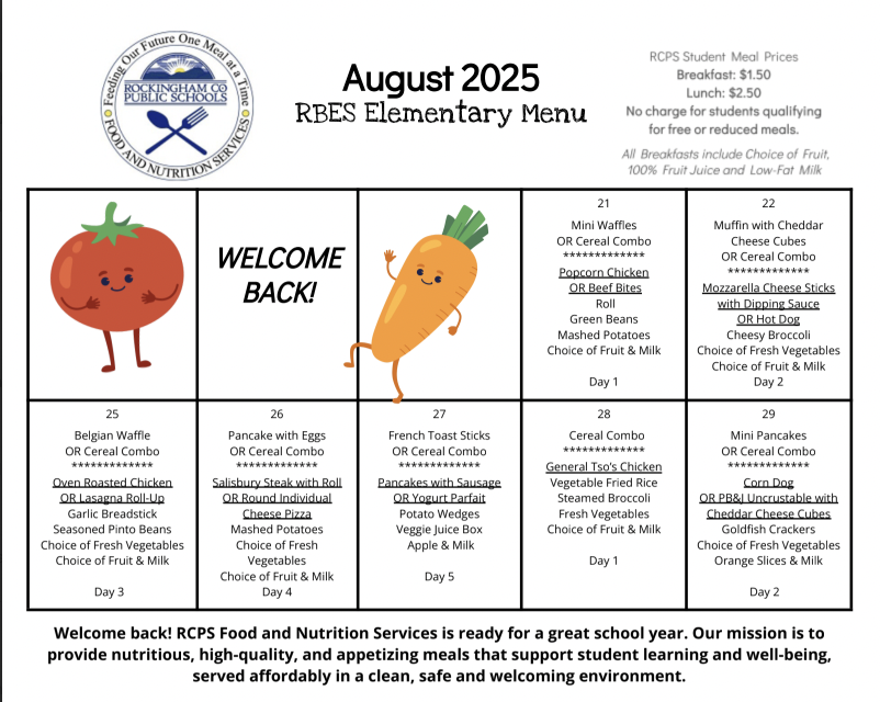 August Menu