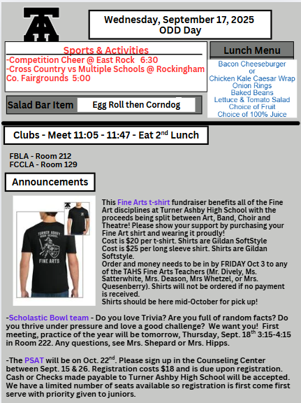 TAHS Daily Newsletter