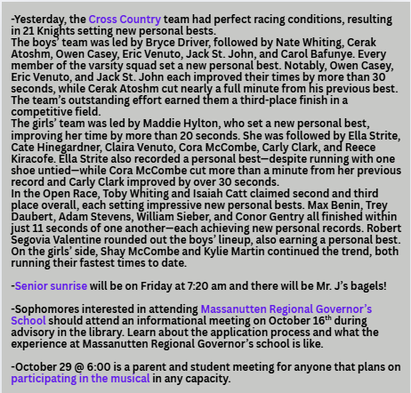 TAHS Daily Newsletter