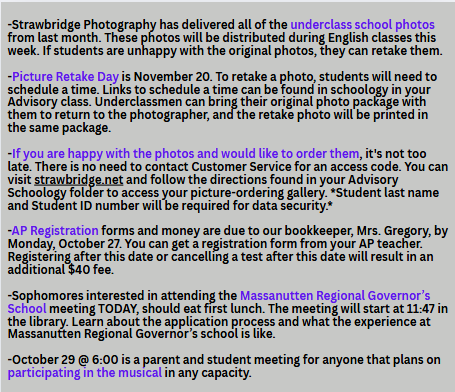 TAHS Daily Newsletter