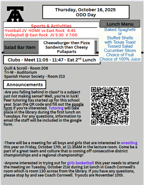 TAHS Daily Newsletter