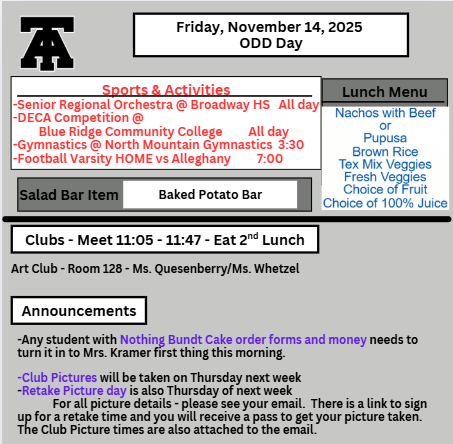 TAHS Daily Newsletter