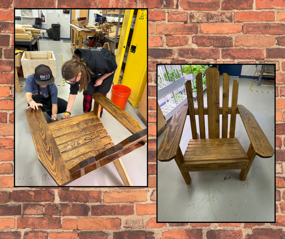 Students working in the shop