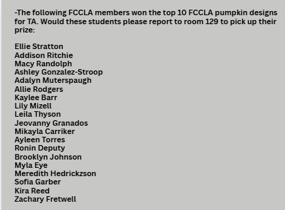 TAHS Daily Newsletter