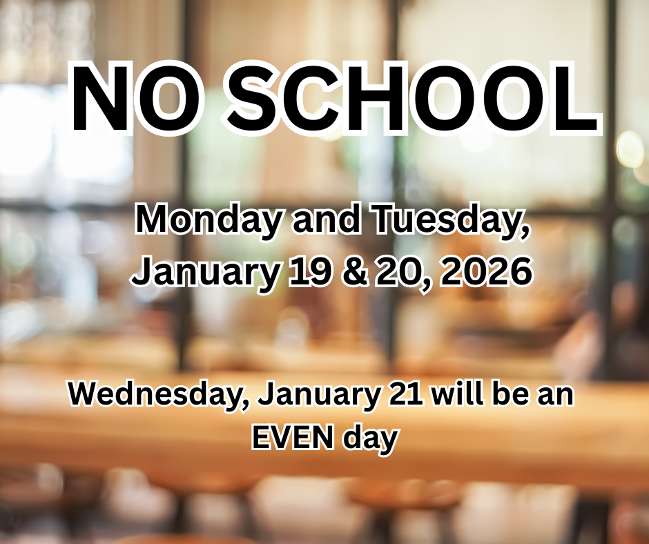 No school January 19 and 20