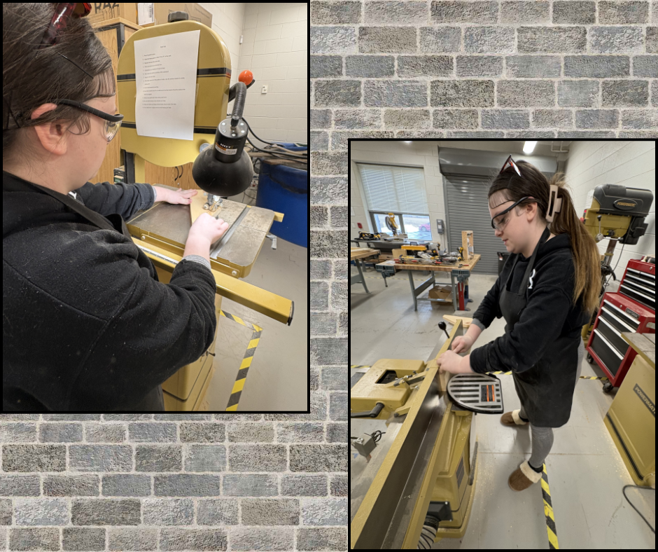 Student working in the shop