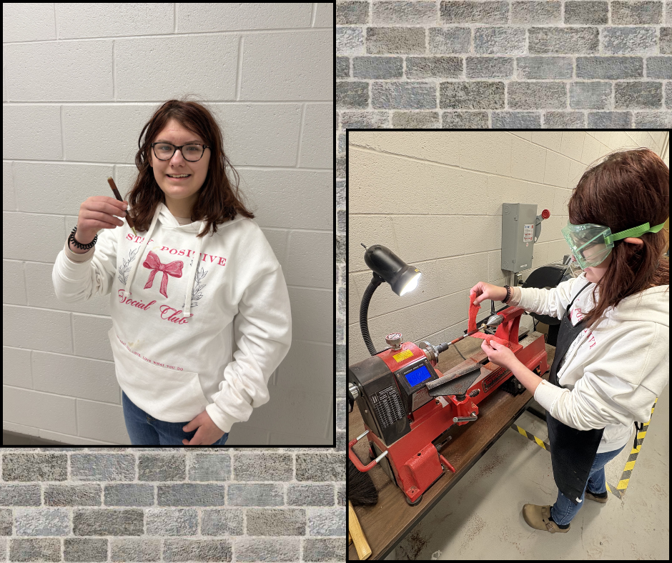 Student working in the shop