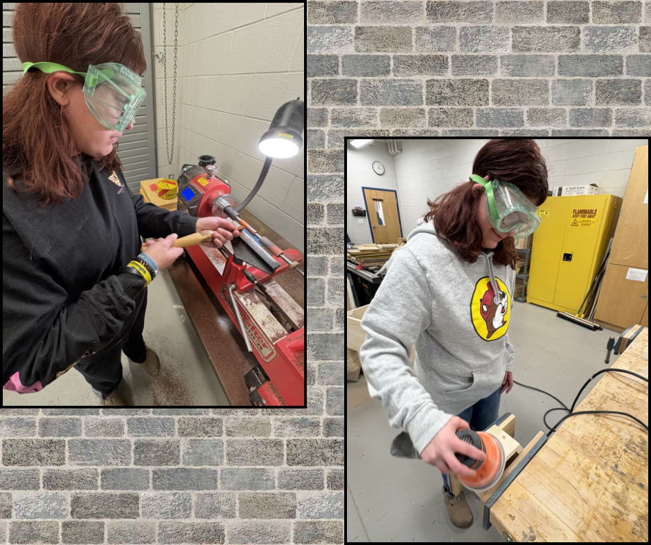 Student working in the shop