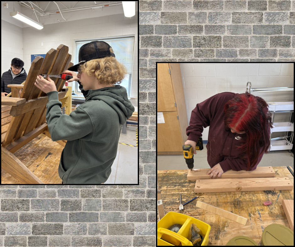 Student working in the shop