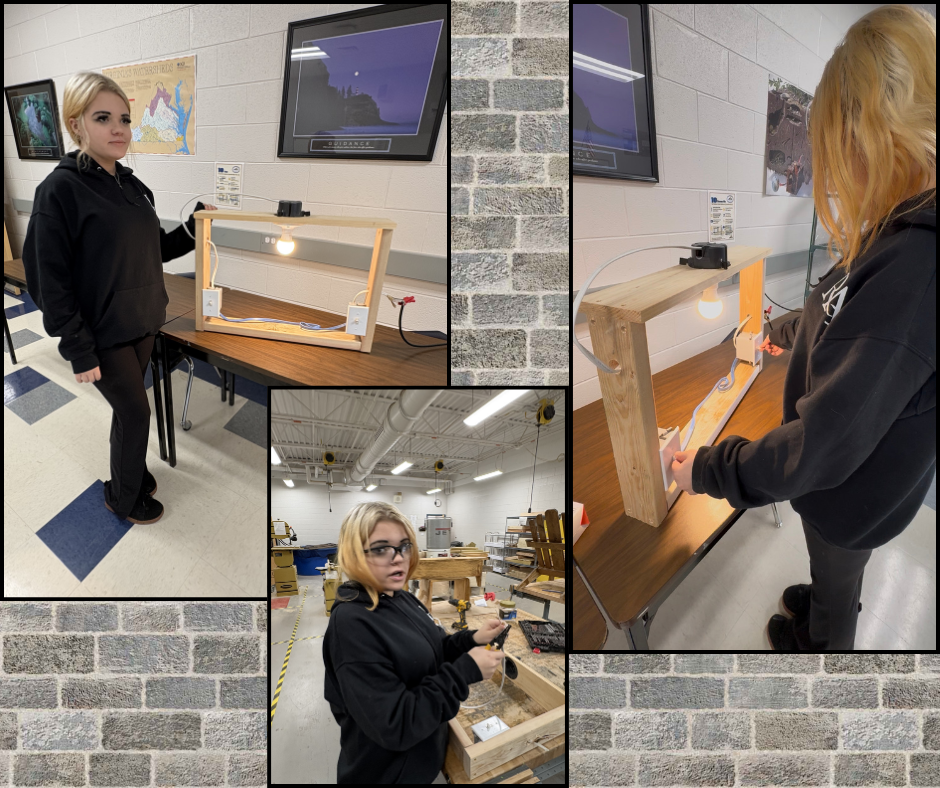 Student working in the shop