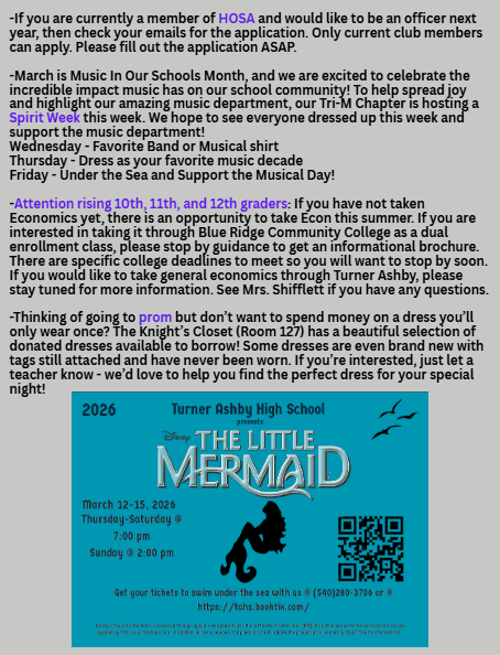 TAHS Daily Newsletter