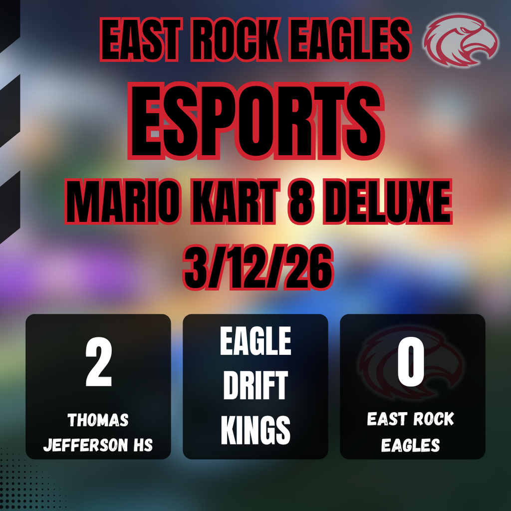 Market Kart 8 Deluxe results. ERHS loses 2-0 to Thomas Jefferson HS