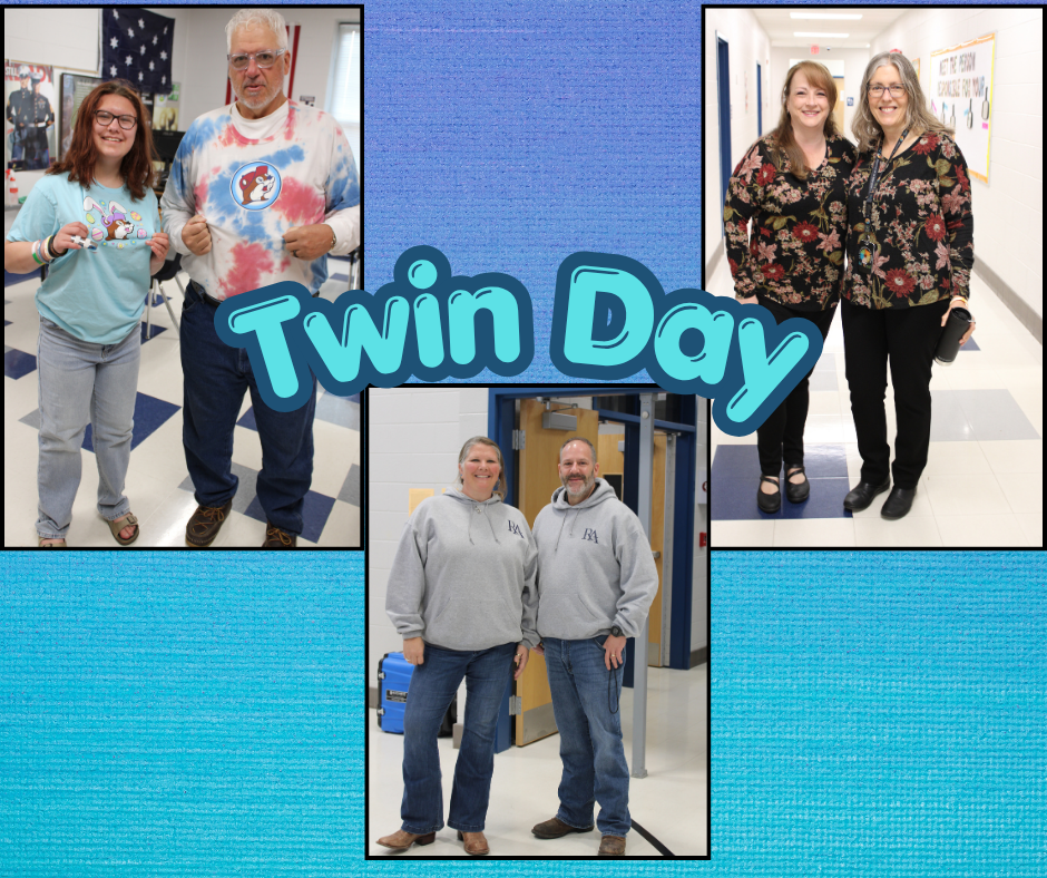 Four individuals pose in various indoor settings, with two women in front of a hallway and two men in front of a door.
