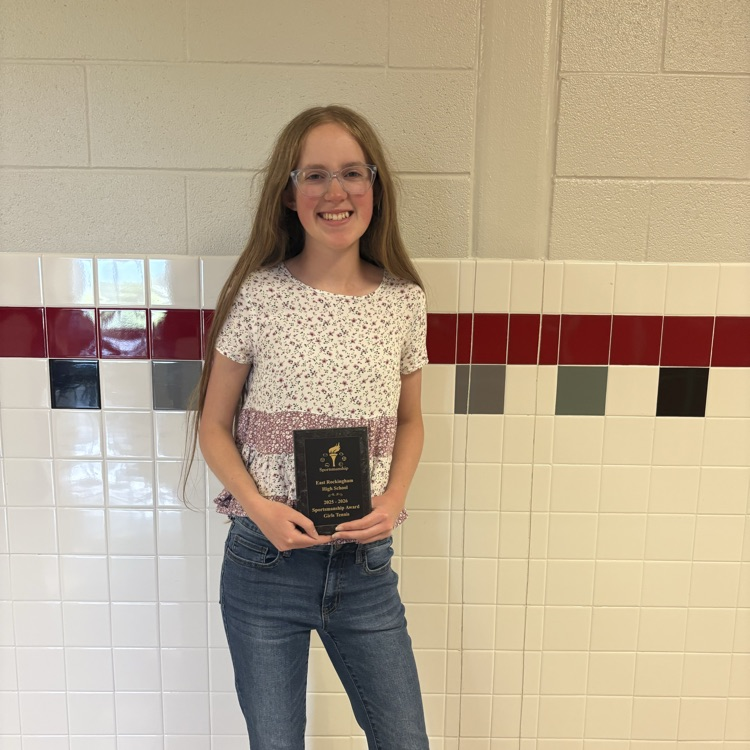 Abriana Robles with her sportsmanship plaque