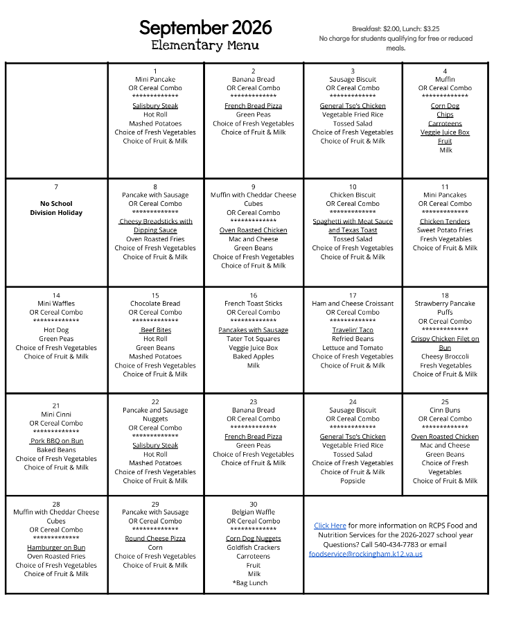 September Menu