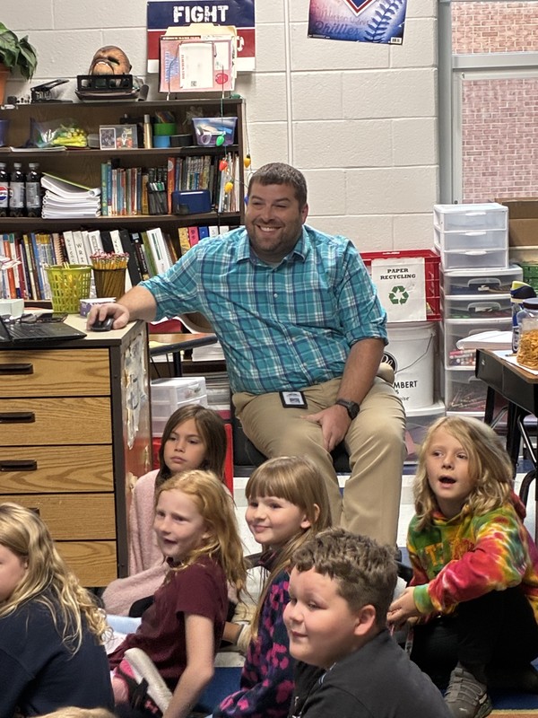 Steve with his students 