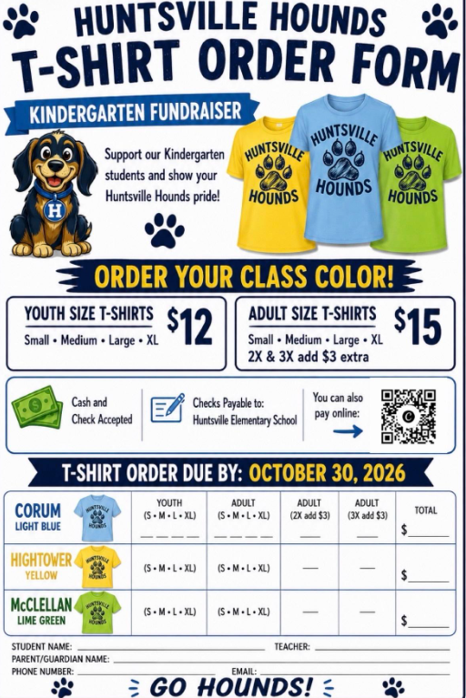 Huntsville T-Shirt Order Form