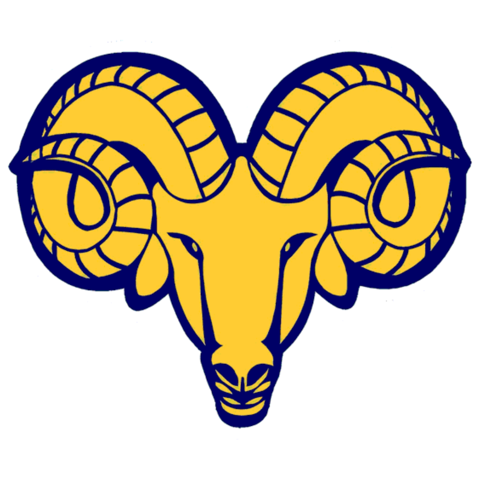 Golden Ram Head with Navy Outline