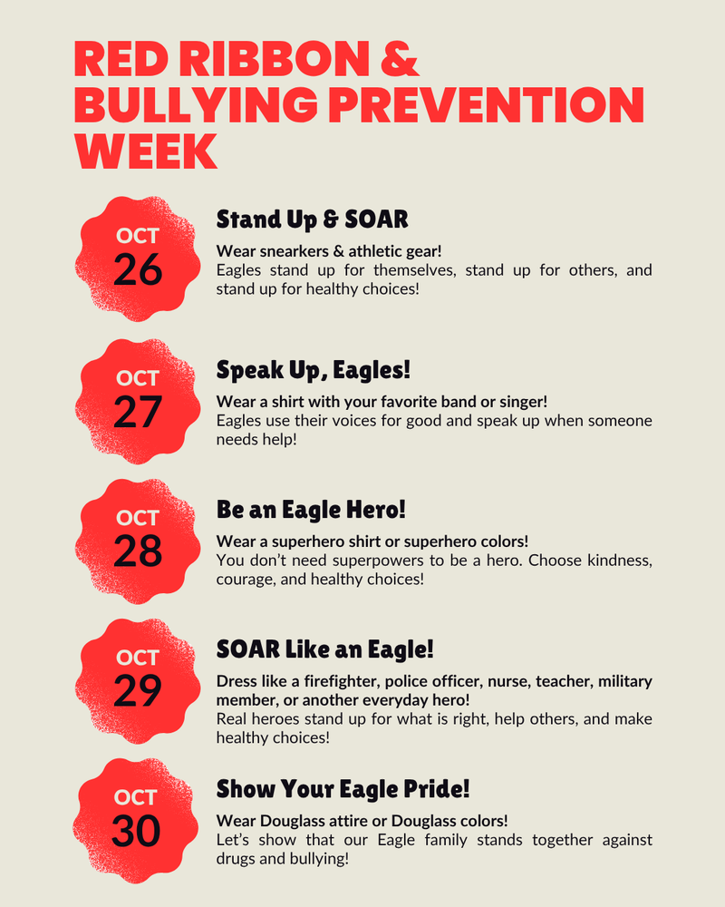 Red Ribbon & Bullying Prevention Week Flyer