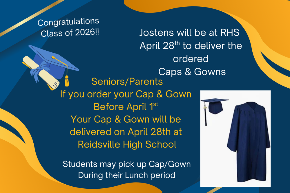 Jostens will deliver April 28th