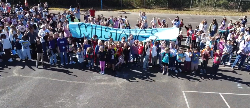 Mustang students on the blacktop