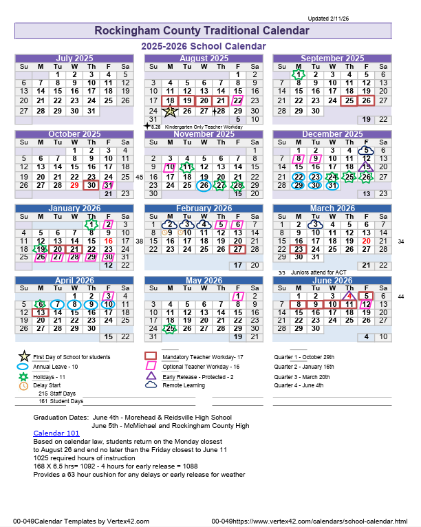 school calendar