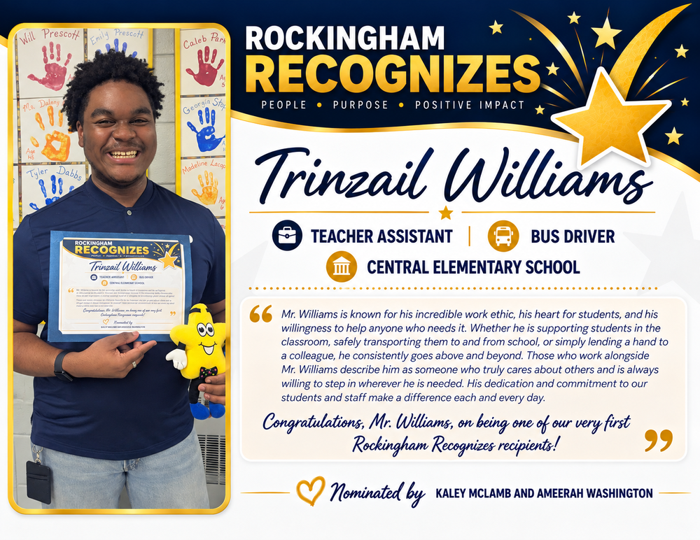 Photo of Trinzail Williams as a recipient of Rockingham Recognizes