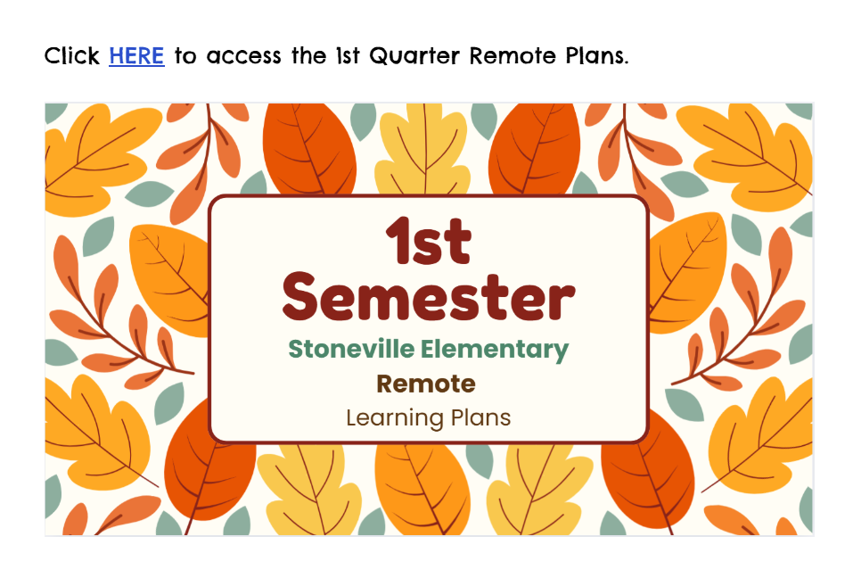 First Semester Remote Lesson Plans