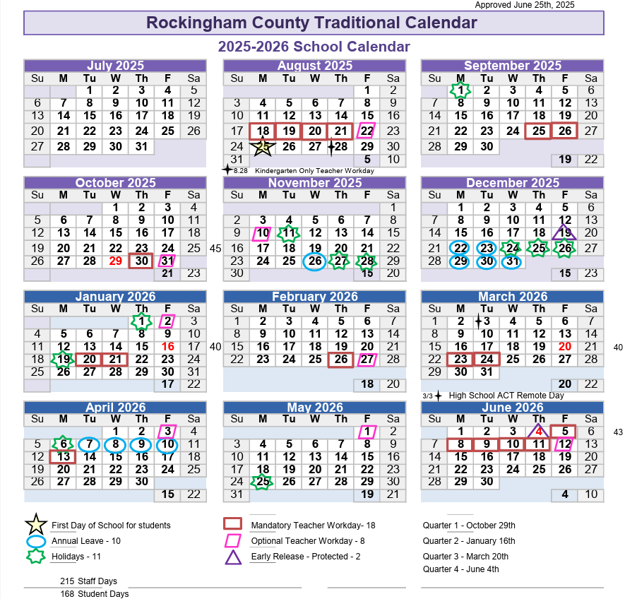 school calendar