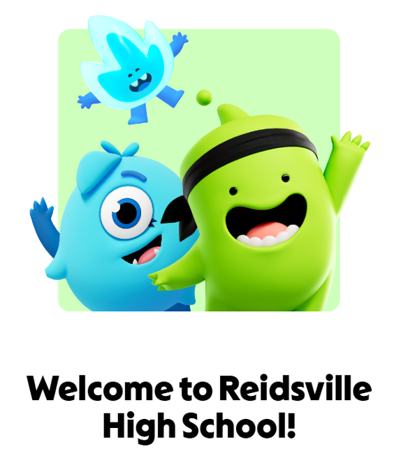 Three Class Dojo Monster Cartoon Images, a smaller blue flame shaped one in the background, a larger blue one with one big eye, and  one green with a black bandanas. All are waving and have happy expressions.