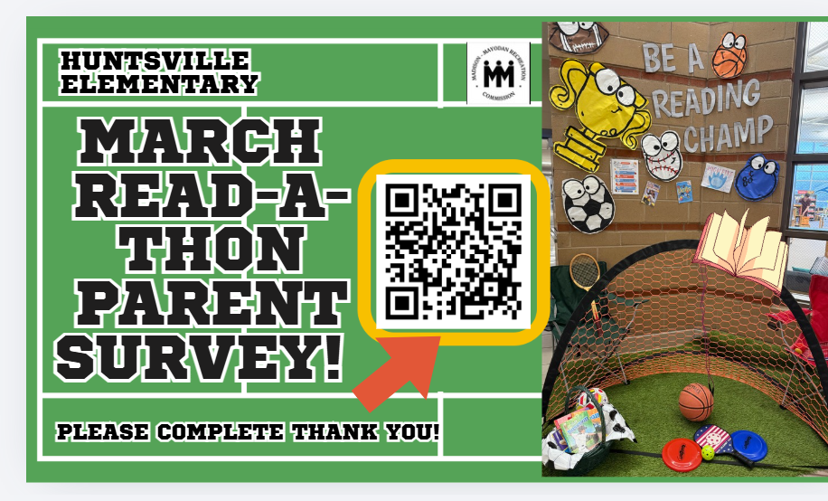 March readathon parent survey qr code