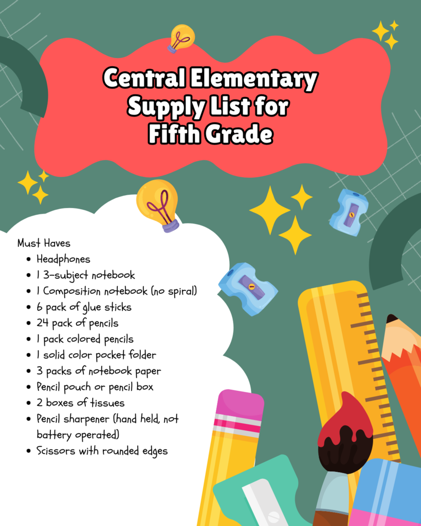 Fifth grade supply list