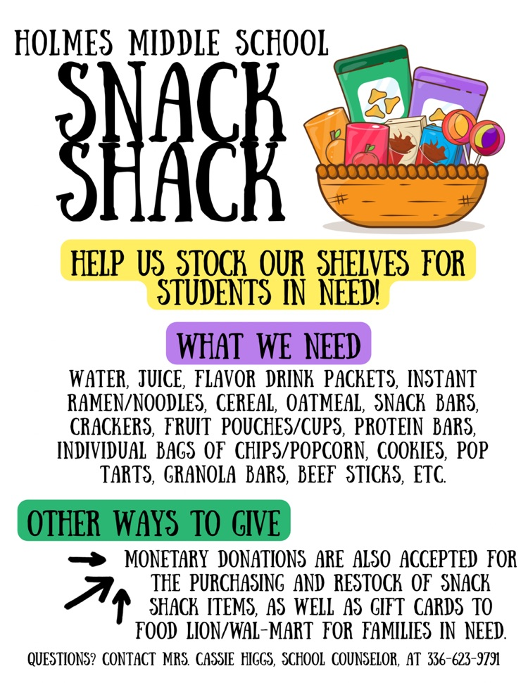 donate food or money for our snack shack