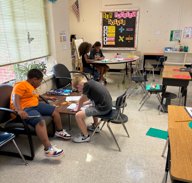 third graders doing math review games