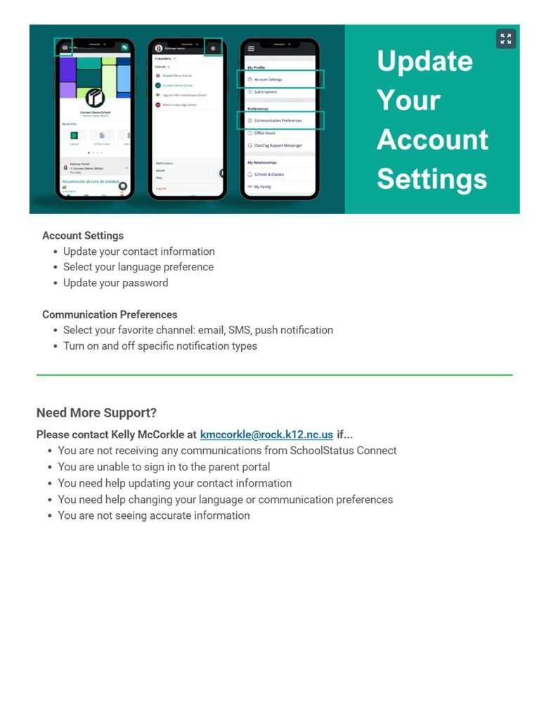 update account settings