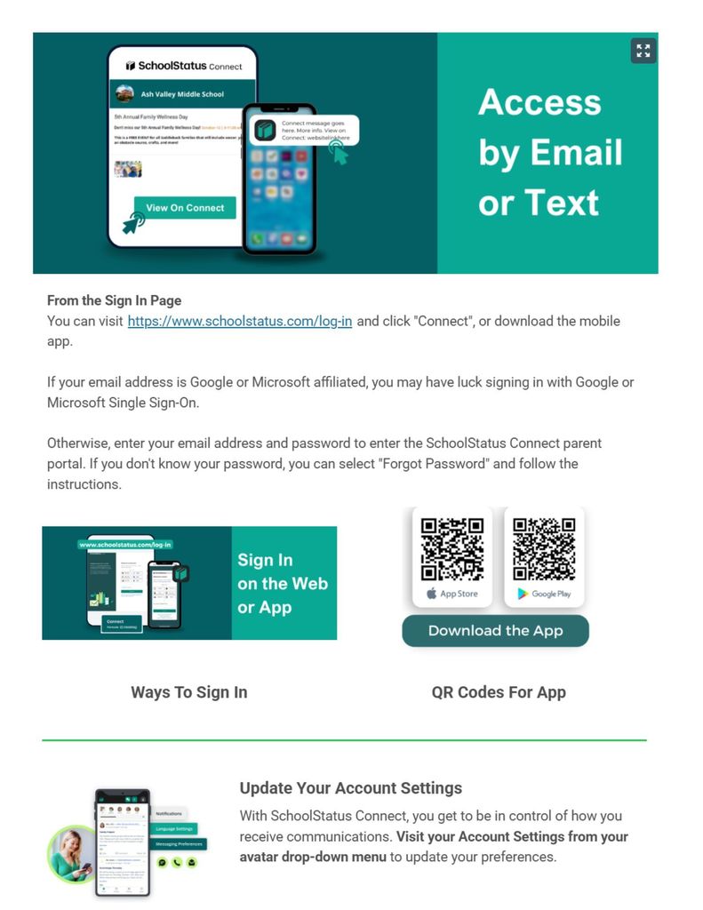 access messages by email or text