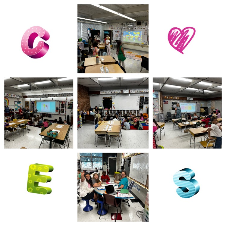 collage of five classrooms showing learning taking place 