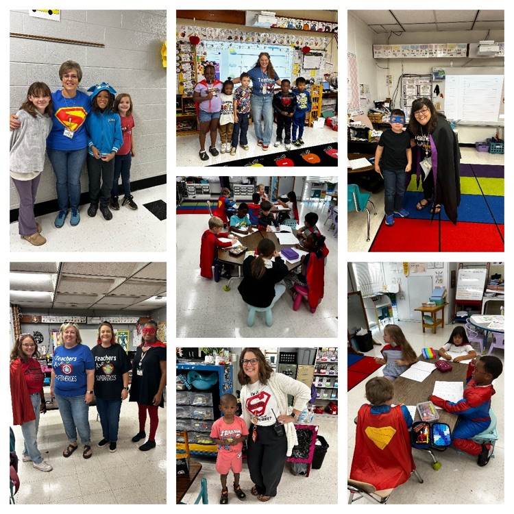this contains a college of students and staff dressing up in various superhero costumes for super hero day.