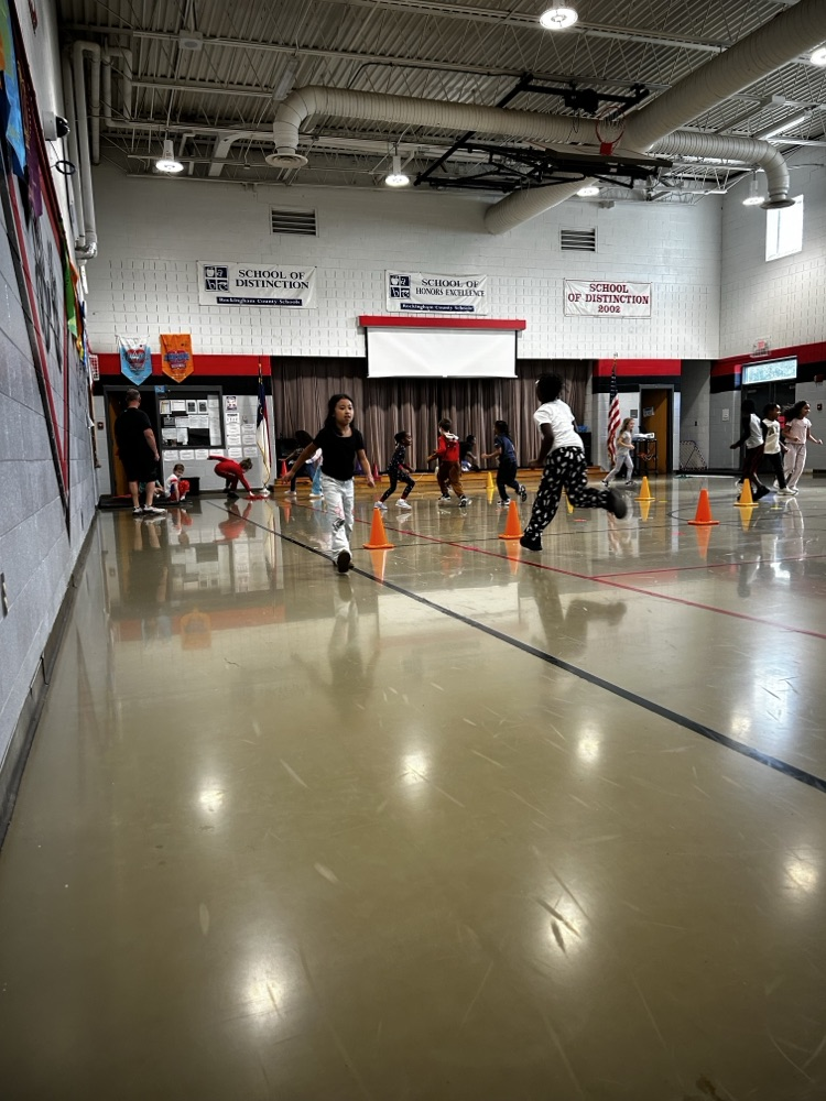 group of students participate in PE