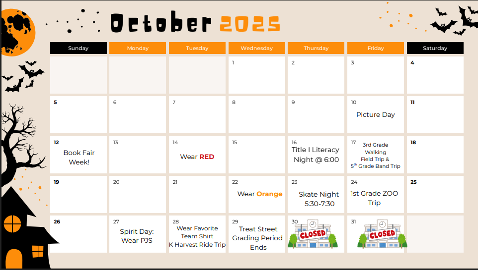 The words in the post are the words in the calendar.