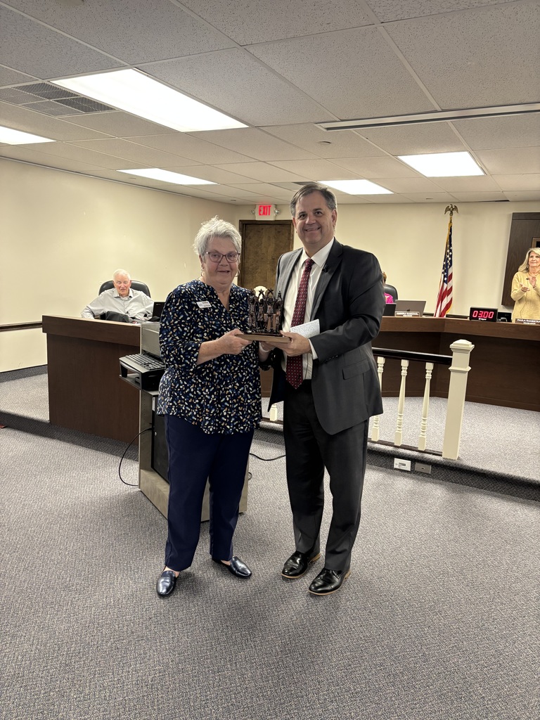 Vickie McKinney, Board of Education member being recognized by Superintendent Stover